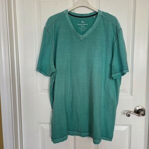 Tommy Bahama Cirrus Coast Tee T Shirt Mens XL Green V Neck Short Sleeve